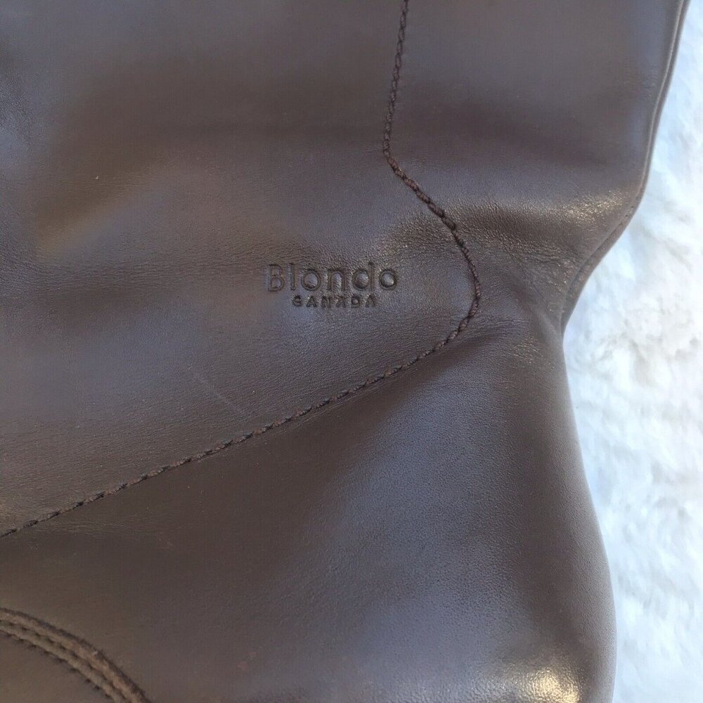 BLONDO SZ 8.5B  BROWNS LEATHER WINTER KNEE HIGH BOOTS LINED WATERPROOF US WOMENS - Picture 3 of 9